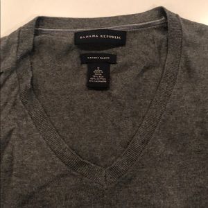 Luxury Blend BR Grey V-Neck Sweater